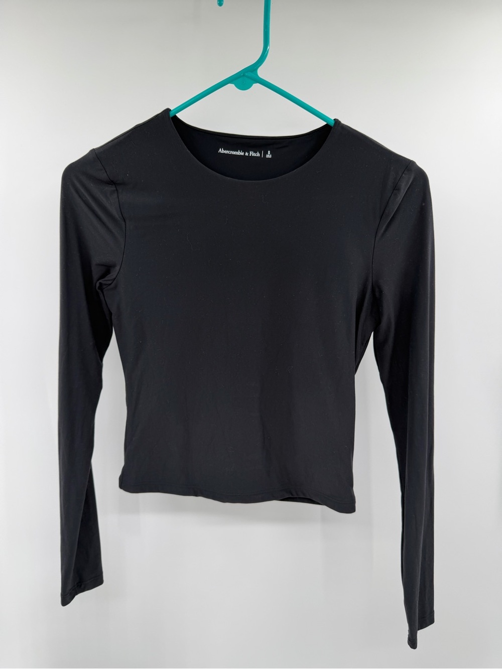 Abercrombie & Fitch Double-Lined Long-Sleeve Baby Tee Black Soft Stretchy Small